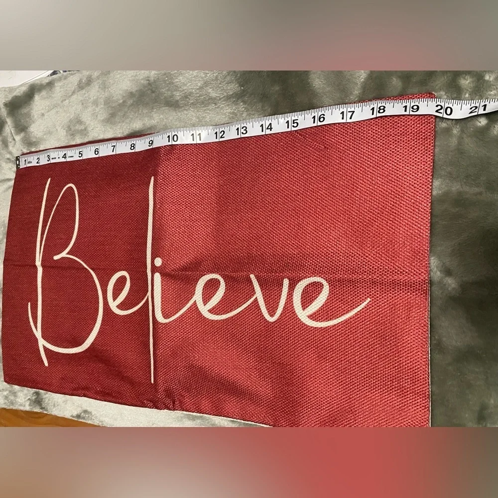 Merry Christmas and Believe Maroon Pillow Covers